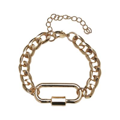 Bettelarmband URBAN CLASSICS "Urban Classics Unisex Fastener Bracelet" Gr. L, gold, Armbänder, Damen, L/XL, Bettelarmband
