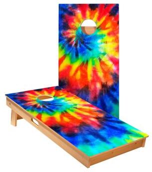 Skip's Garage Tie-Dye Color Cornhole Boards
