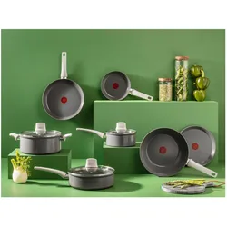Tefal Renew On 3-teiliges Pfannenset  20/24/28 cm, Keramik, Pfannenset + Topfset, Grau