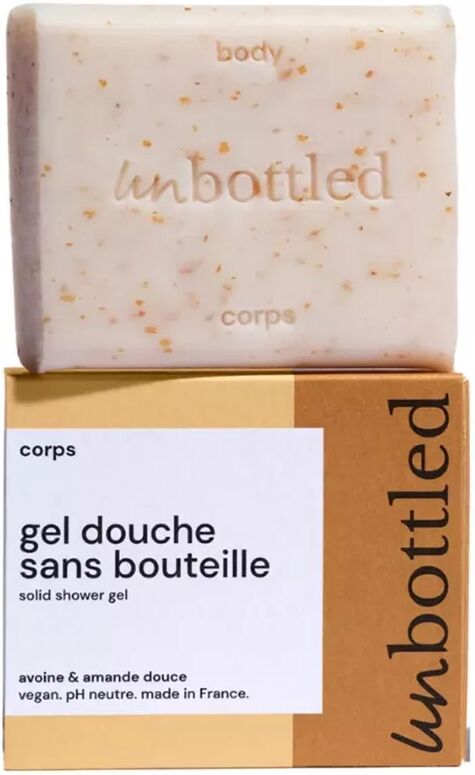 UNBOTTLED - Gel Douche Sans Bouteille - Körperseife - Hafer und Süssmandel, Shower Bar, 110 g, Mode-Farbe