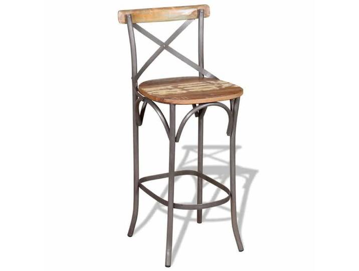 Tabouret cuisine - Chaise de bar - 1 pc - Bois de récupération massif @261