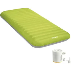 INTEX 64097NP - Luftbett - Dura-Beam Truaire inkl. USB-Luftpumpe (grün, 76x191x17cm) Luftmatratze Campingbett
