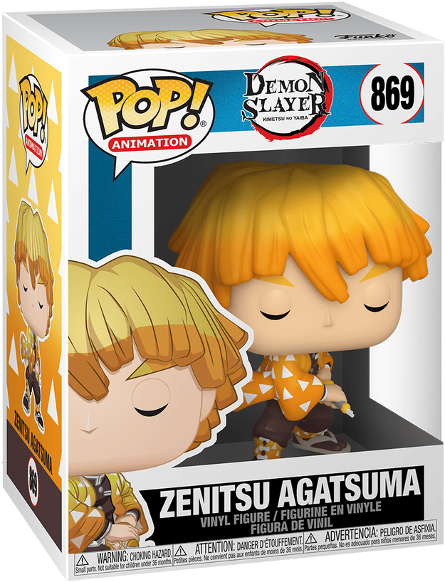 Funko Pop! Animation Demon Slayer Zenitsu Agatsuma Vinyl Figure #869 - Anime Collectible - Orange-and-Yellow