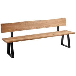 SITZBANK mit Rückenlehne Didi 220x54x87 aus Massivholz Wildeiche
