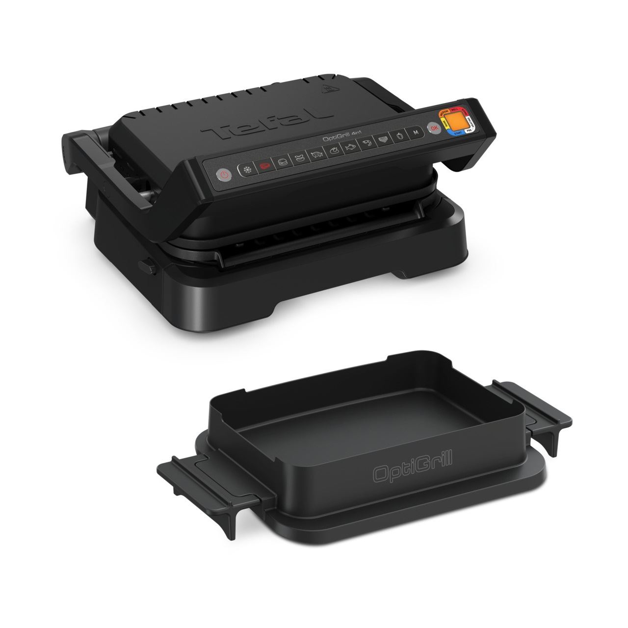 Tefal OptiGrill 4in1 GC7748 (schwarz, 2.100 Watt, mit Backschale)