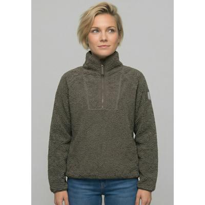 Fleecejacke DERBE "Kuschelby Troyer", Damen, Gr. 44, braun (morel), Obermaterial: 100% Polyester, Basic, normal, Jacken Fleecejacke, Fleecepullover, Halfzip, warm, gemütlich