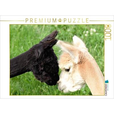 CALVENDO Puzzle Beschnuppern zweier Alpakas | 1000 Teile Lege-Größe 64x48cm Foto-Puzzle für glückliche Stunden, Sonstige von , Calvendo Puzzle