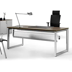 Schreibtisch Eiche modern Ital Plus Kufengestell