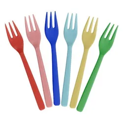 RICE Melamin Kuchengabeln im 6er-Set, bunt, 14 cm