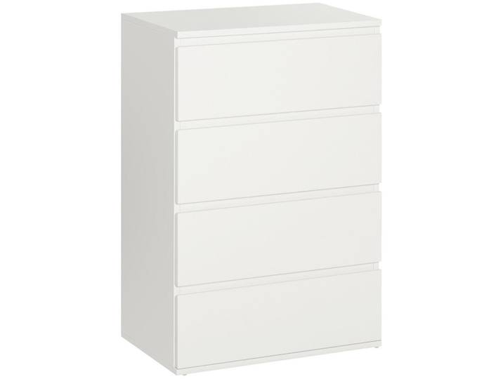 Redom Kommode 55/33/80 cm mit 4 Schubladen, gedämpften Metallschienen und Kippsicherung, Weiß, 55x80x33 cm, Kleinmöbel, Kommoden, Kommoden