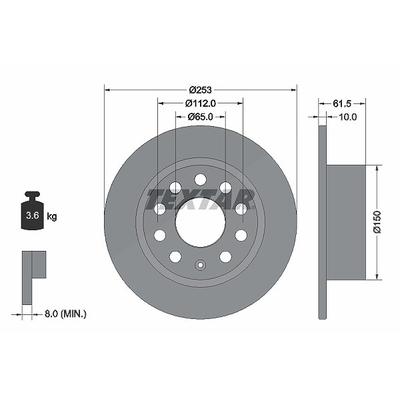 Textar Bremsscheibe [Hersteller-Nr. 92306603] für Skoda