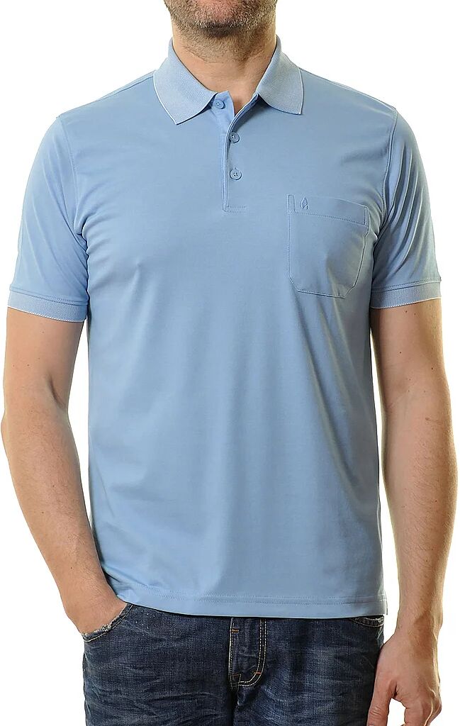 RAGMAN Poloshirt BUTTON hellblau   S M