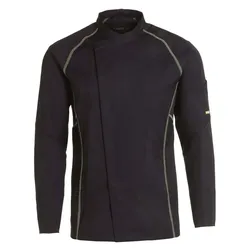 Kochjacke "23401" - S - schwarz/lime