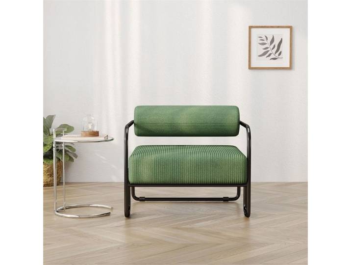 Fauteuil Lounge Moderne – Fauteuil avec structure métallique – Fauteuil design – Confort Minimaliste – Vert
