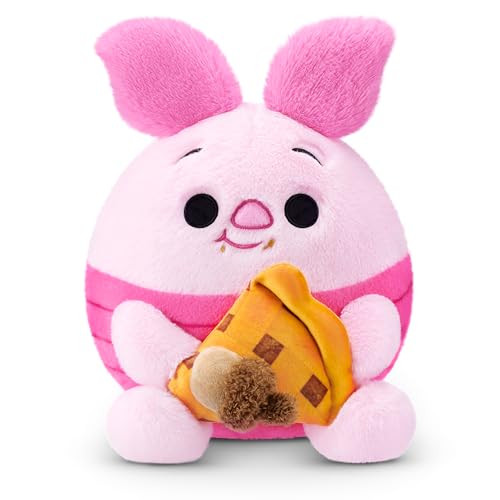 ZURU Disney Piglet Snackles Serie 2 - Officieel gelicentieerd pluche knuffel met snackaccessoires, 20 cm