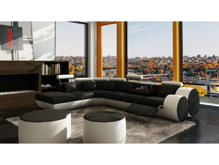 Xlmoebel Ecksofa Individualisierte Ledercouch mit USB-Anschluss und elegantem Design, Ecksofa, Hergestellt in Europa