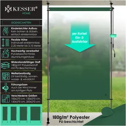 Kesser, Markise, Klemmmarkise Ausziehbar Blickdicht Vertikal Markise mit Handkurbel (1.50 m)