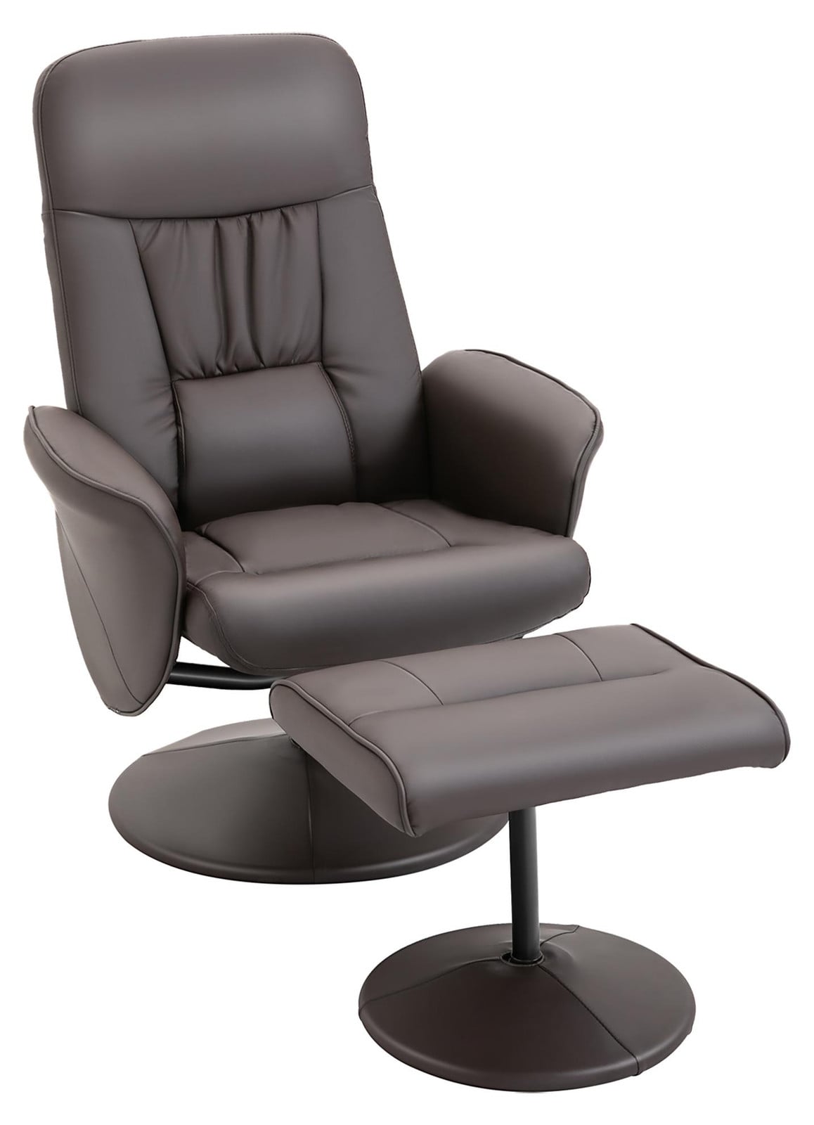 HOMCOM relaxfauteuil met voetenbank en ligfunctie, bruin
