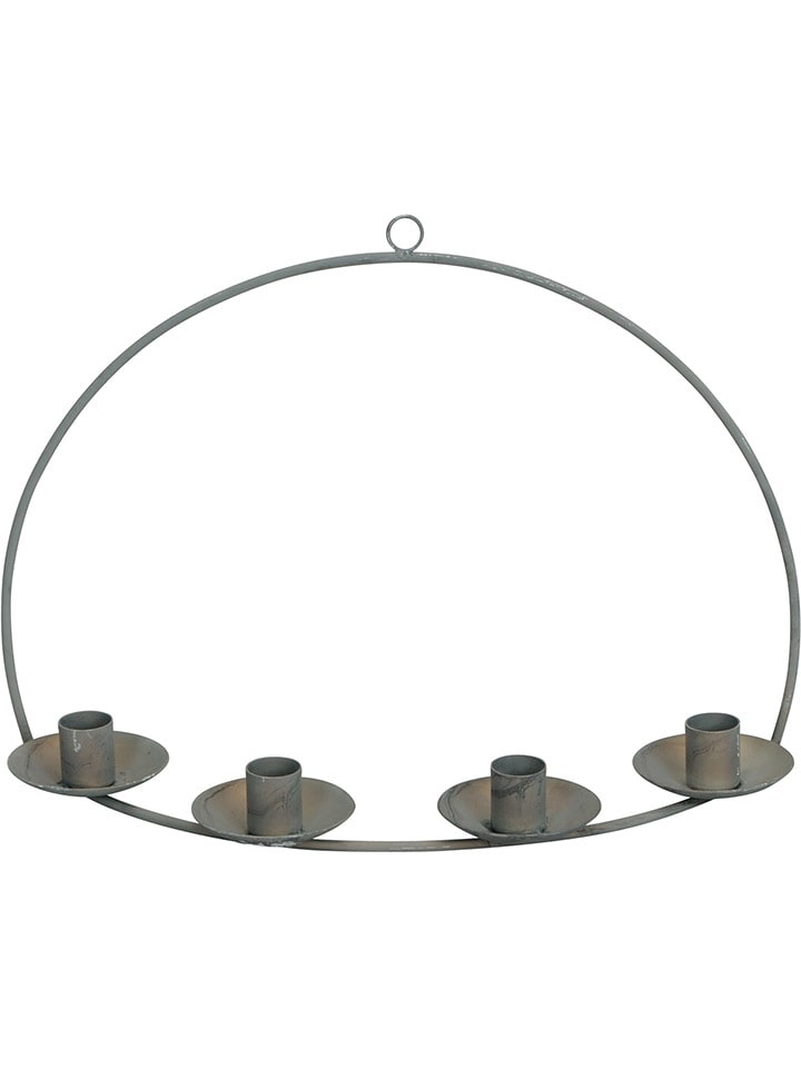 POSIWIO Wand-Kerzenhalter "Ring" in Grau - (B)35 x (H)25 x (T)15 cm - onesize