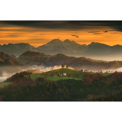 Fototapete PAPERMOON "Photo-Art KRZYSZTOF BROWKO, KIRCHE", bunt, B:3,5m L:2,6m, Vlies, Tapeten
