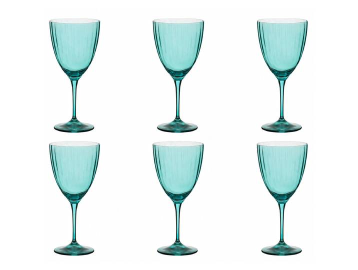 Weingläser Sensa Riffel 6er-Set 20cm Türkis/Türkis