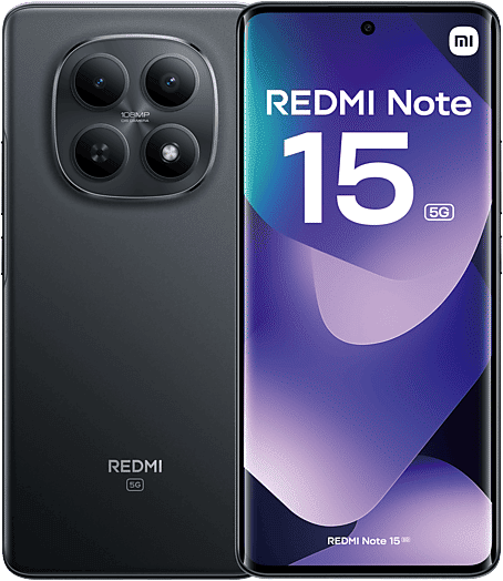 Xiaomi Redmi Note 15 5G, Negro, 256 GB, 8 GB RAM, 6.77" AMOLED FHD+, Snapdragon 6 Gen 3, 5520 mAh