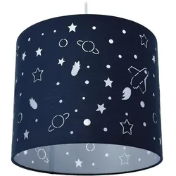 Relaxdays Hängelampe Kinderzimmer Weltraum-Design Weiß,Dunkelblau