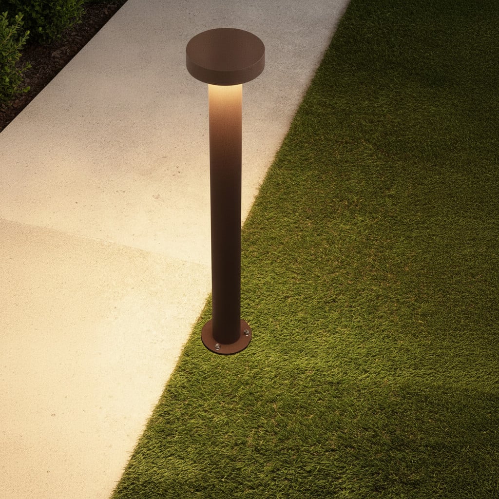 Lyora Gong design tuinlamp roestbruin - 60 cm