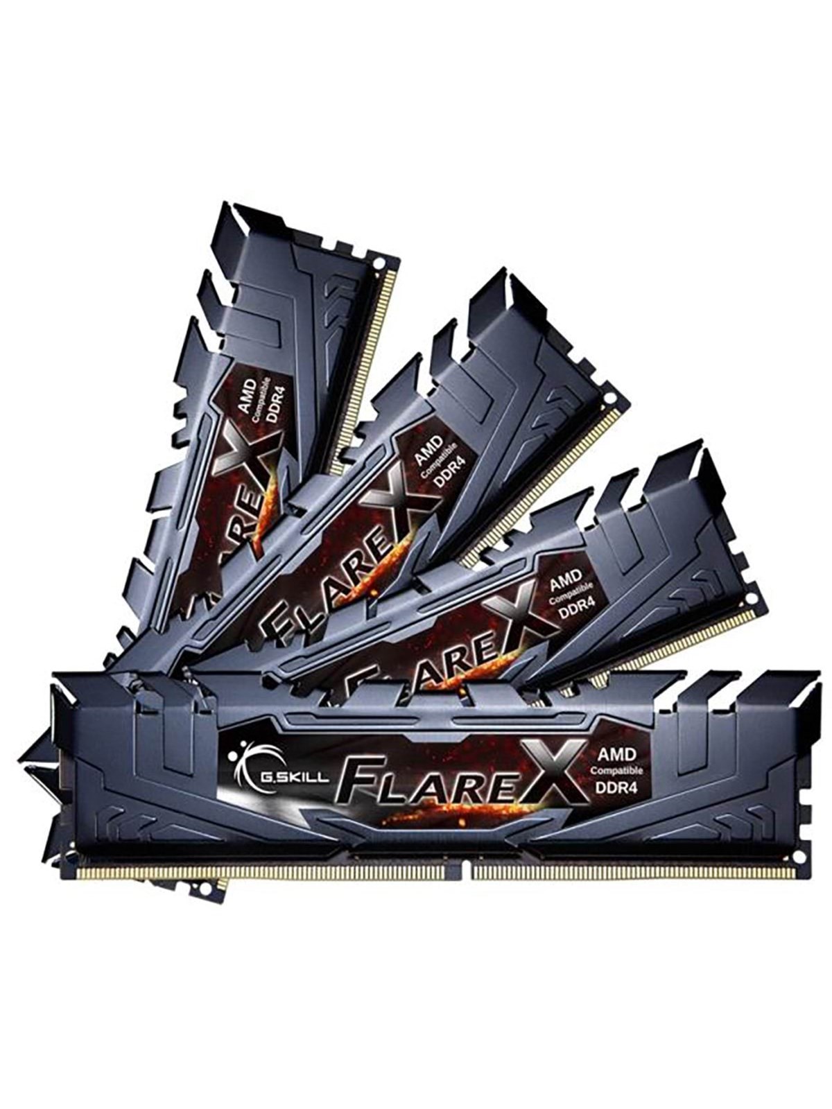 G.Skill Flare X DDR4-3200 - 32GB - CL16 - Quad Channel (4 pcs) - AMD Optimized - Schwarz