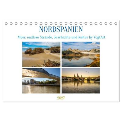 Nordspanien, Meer, endlose Strände, Geschichte und Kultur by VogtArt (Tischkalender 2027 DIN A5 quer), CALVENDO Monatskalender