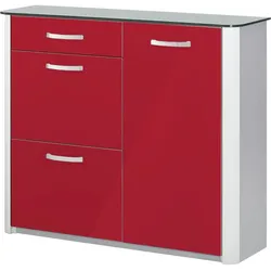 Schuhschrank  Juno , rot , Maße (cm): B: 117 H: 97 T: 35.0