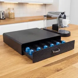 Schubladenbox für Kaffeekapseln MCW-L98, Aufbewahrungsbox mit Schublade Kiste, 7x34x31cm