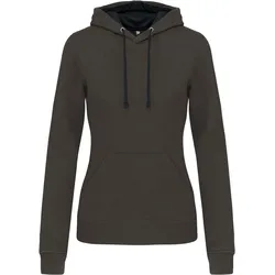 Kariban Damen Kontrast Kapuzen Sweater Hoodie K465 dark grey/black XS