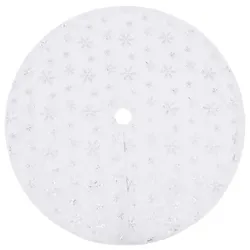 vidaXL Luxus-Weihnachtsbaumdecke Weiß 122 cm Kunstpelz