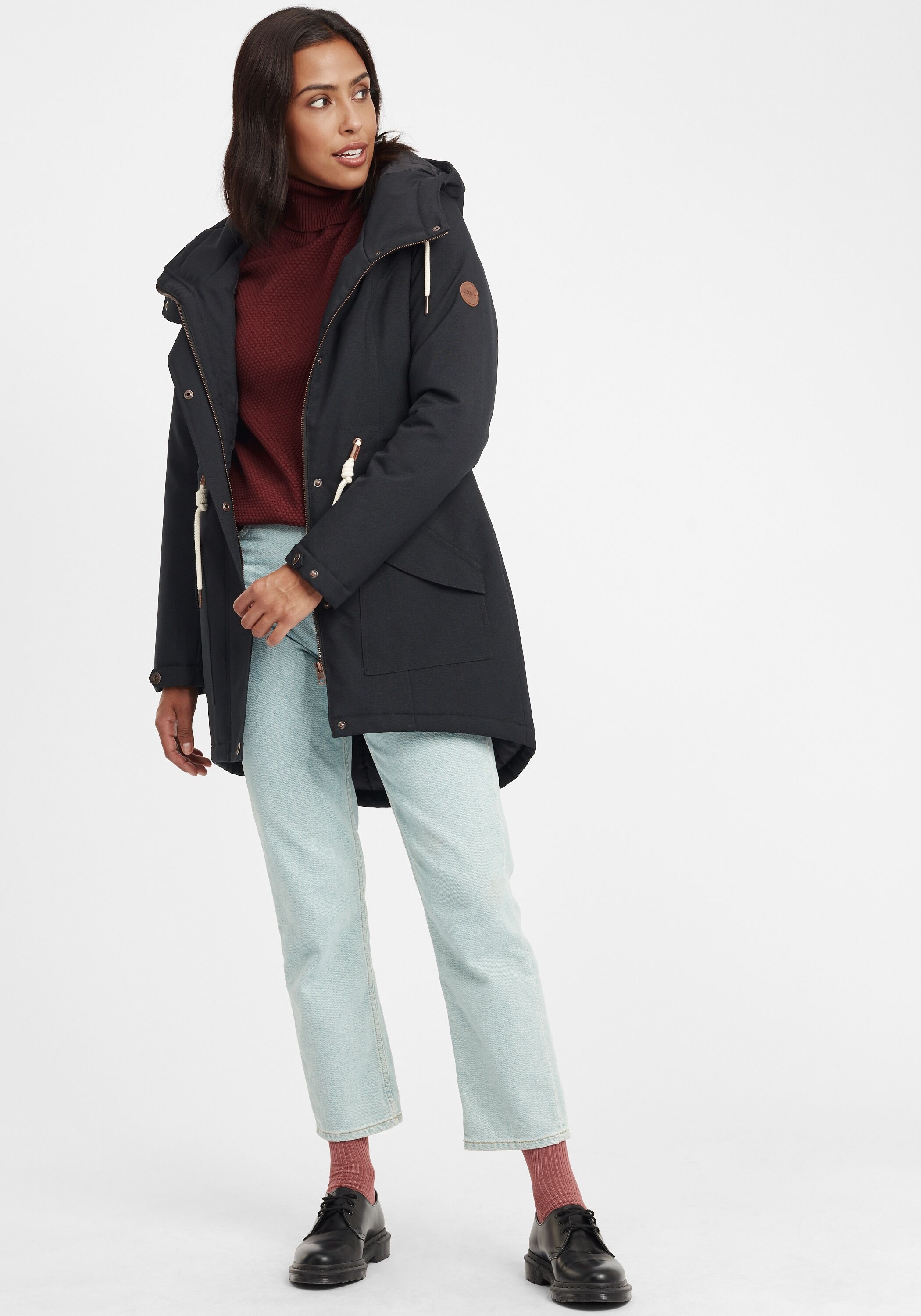 Parka OXMO "Parka OXMelly", Damen, Gr. L, schwarz, Obermaterial: 100% Polyester PES., Mäntel Parka