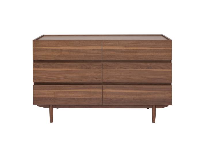 Kommode mit 6 Schubladen aus dunklem Holz B120 cm SANAA