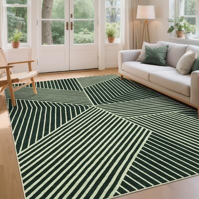 Garvee Modern Washable Geometric Chevron Area Rug