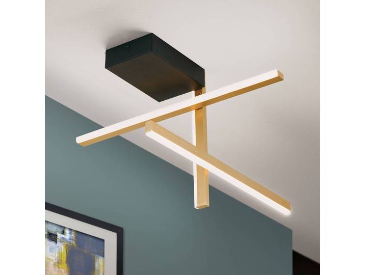 ORION LED Deckenleuchte Stargate, dimmbar, messing / gold, für Wohn- / Esszimmer, Metall, Modern
