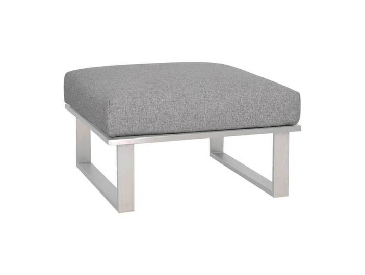 Zebra Belvedere Loungehocker Edelstahl/Olefin Hellgrau