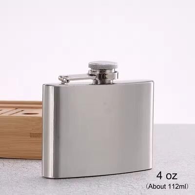 Inspired Living Compact Travel Stainless Steel Hip Flask 10 Oz Pocket Whisky & Wine Bottle 4 Oz