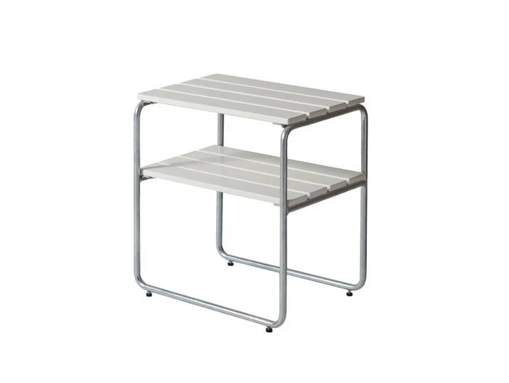 Grythyttan Stålmöbler Table d appoint Grythyttan Chêne laqué blanc - structure en acier avec galvanisation à chaud'
