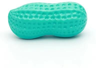 Inspire Curations Peanut Shape Rubber Squeaky Dog Toy For Chewing & Teeth Cleaning blue