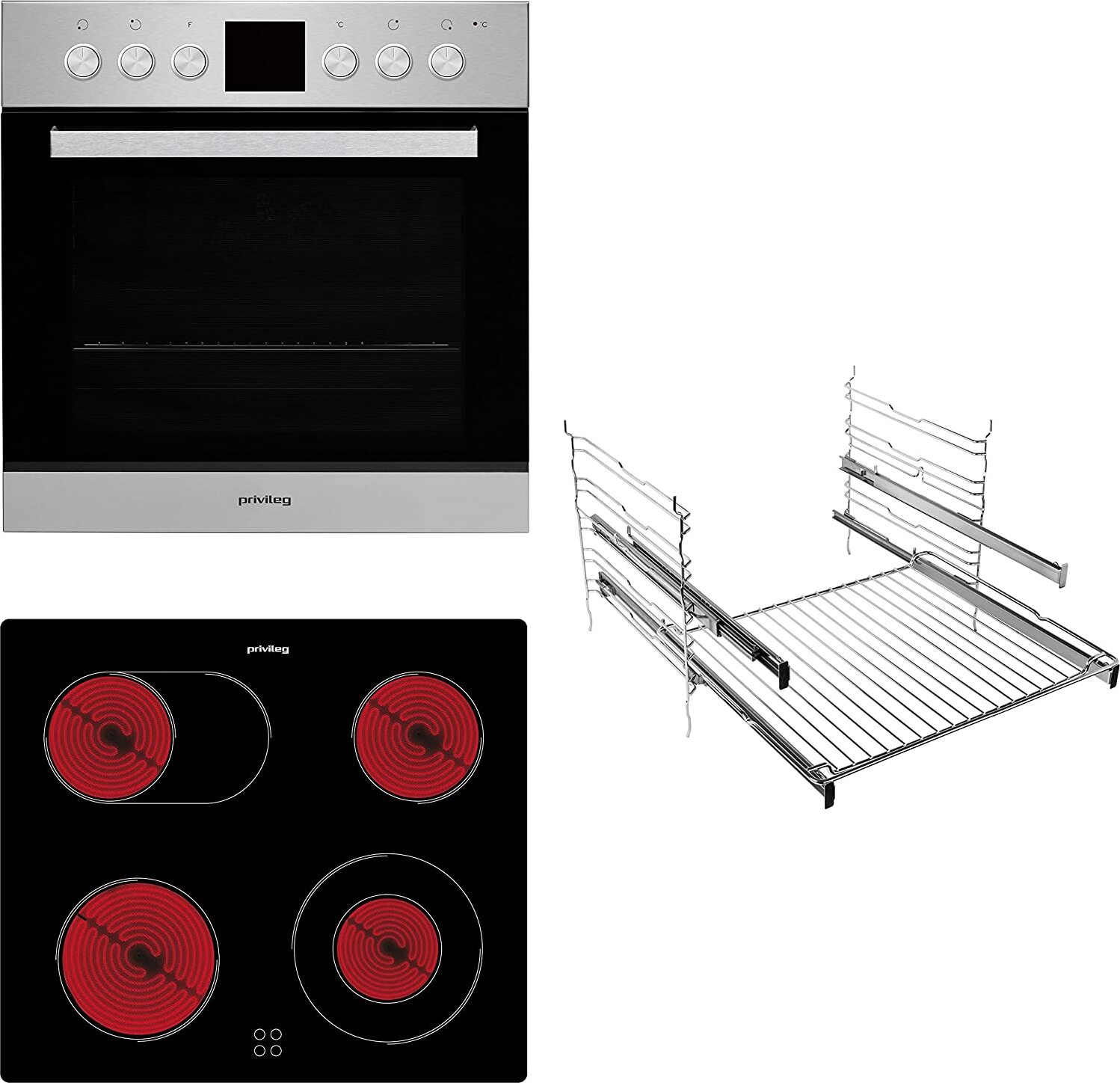 Privileg SET PV520 IN, Keramik, 4 Zone(n), Glaskeramik, Schwarz, Touchsteuerung, 58 cm