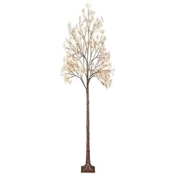 Lumineo LED Baum pvc Schleierkraut Dauerbetrieb Ø.90cm H.150cmbraun/warmweiss