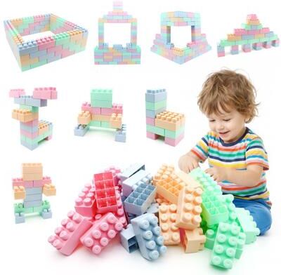 Costway 64 pcs Building Blocks for Toddlers Educational Toy