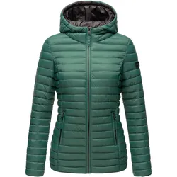 MARIKOO Damen Steppjacke Übergangsjacke mit kontrastfarbendem Reißverschluss Asraa