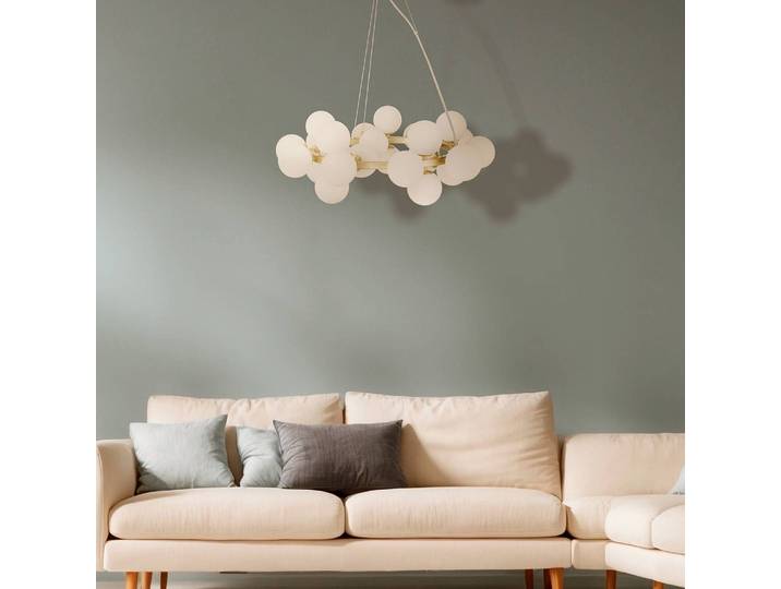 Suspension Dallas - Type B Ø 69cm Doré Verre dépoli / Métal mixte G9