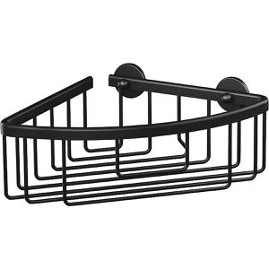 Tesa Duschablage Aluxx Black 40505, schwarz matt, zum Kleben, Eckablage, Aluminium, 20,7 x 9,2 cm