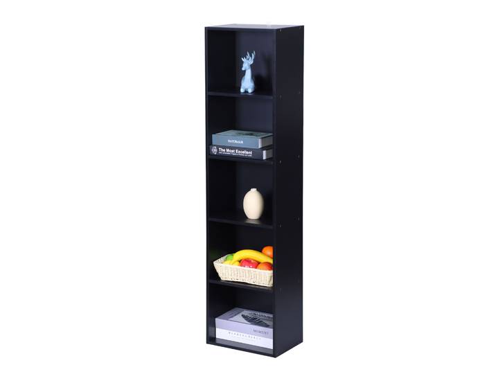 Bücherregal Würfelform 5 Fächer Schwarz