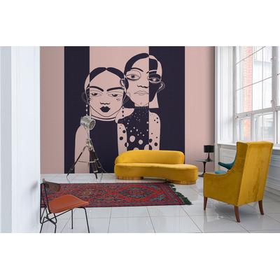 Fototapete LIVING WALLS "Walls by Patel 5 Fototapete Grafische Frauenporträts", rosa, B:4m H:0m L:2,7m, Vlies, Tapeten, Grafische Frauenporträts auf 200 g/m² Premium-Vlies